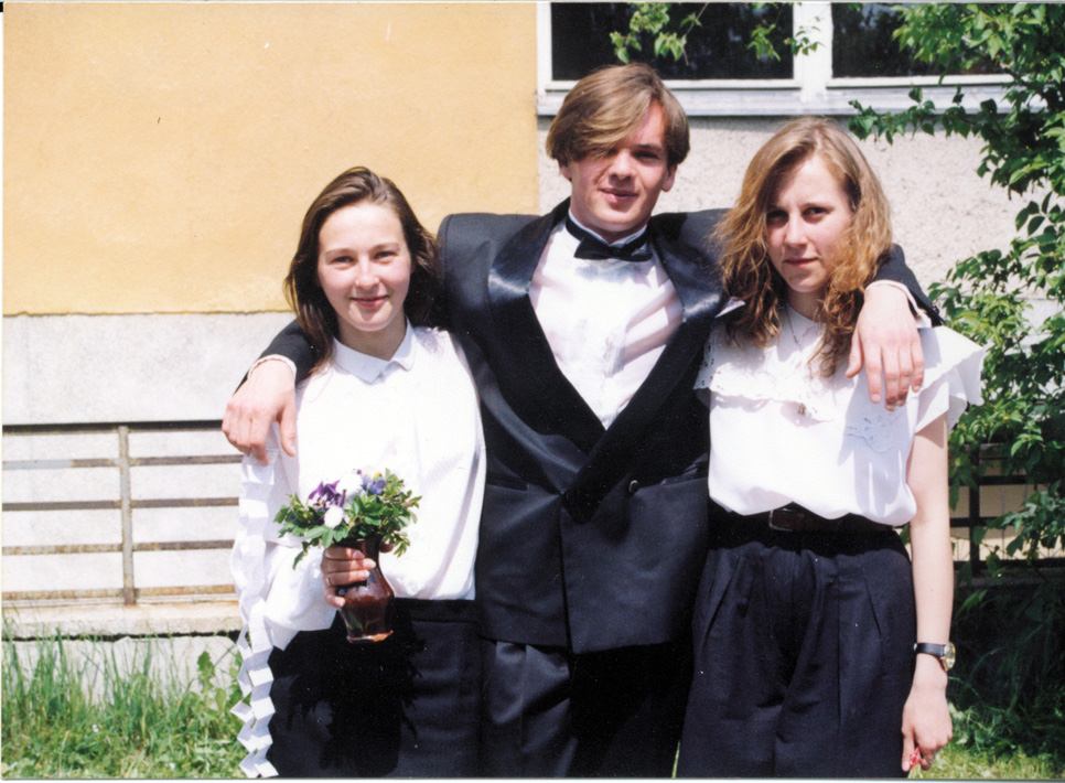 Polish high school students after their final exams, 1992